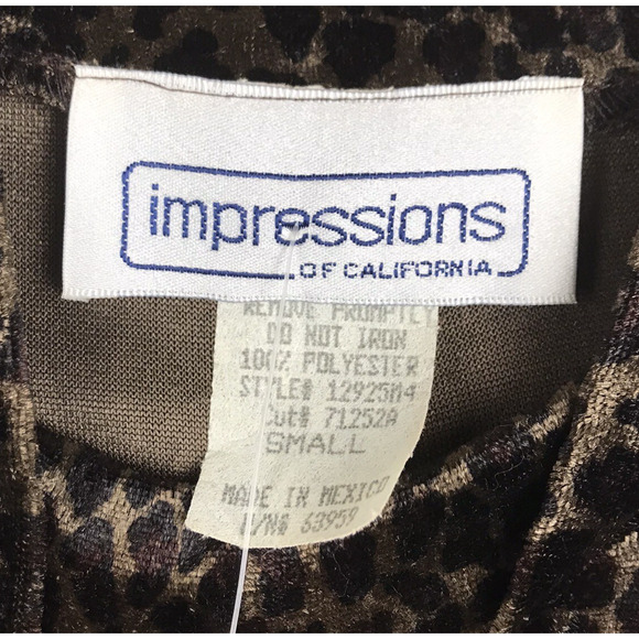 NWT Vintage Impressions Velvet Mini Swing Dress Mock Neck Long Sleeve Cheetah Sm - Picture 7 of 9